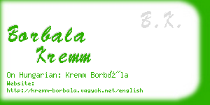 borbala kremm business card